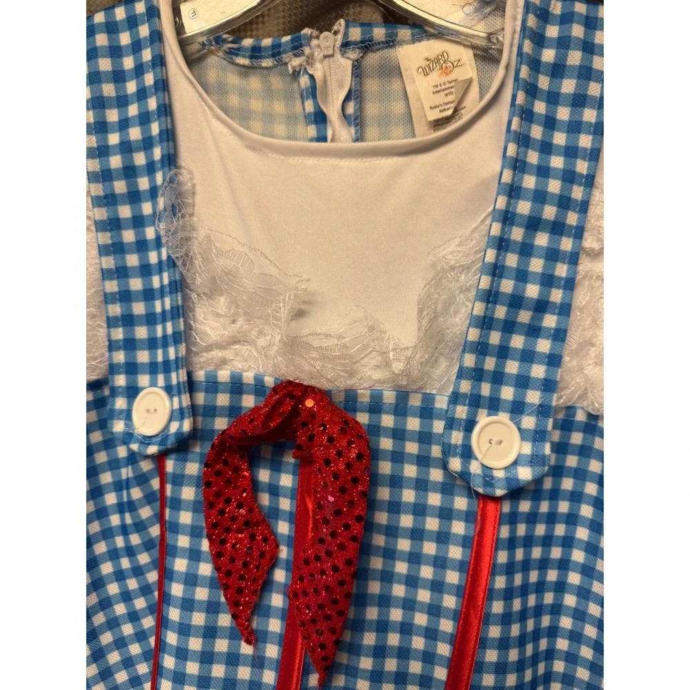 Rubie's Wizard of Oz Dorothy Dress Costume Red Sparkly Bow Halloween Med w/shoes